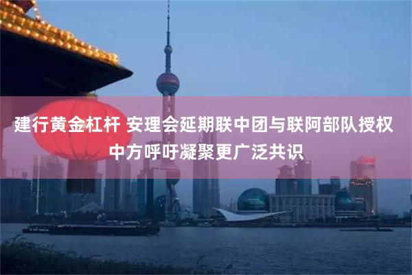 建行黄金杠杆 安理会延期联中团与联阿部队授权 中方呼吁凝聚更广泛共识