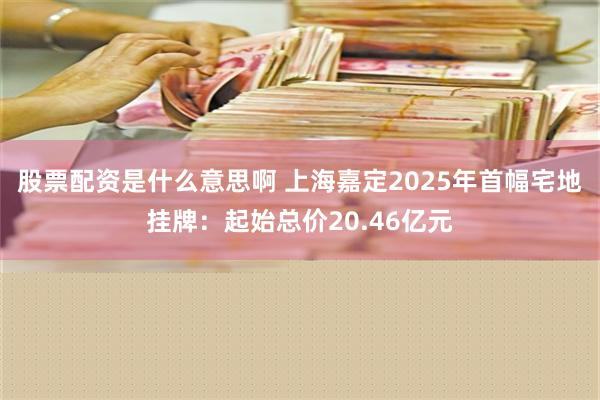 股票配资是什么意思啊 上海嘉定2025年首幅宅地挂牌：起始总价20.46亿元